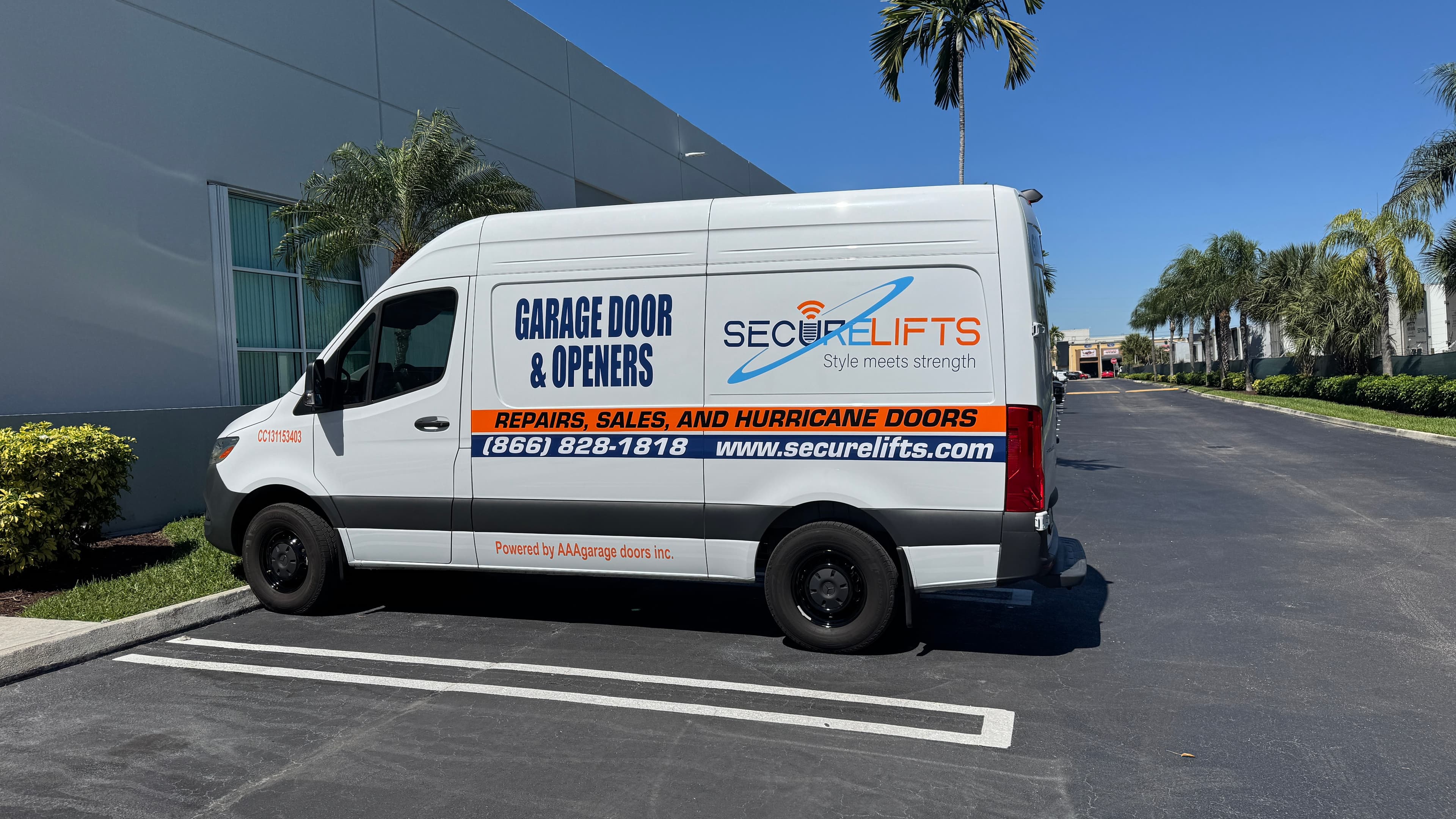 SecureLifts service vehicle ready for garage door repair